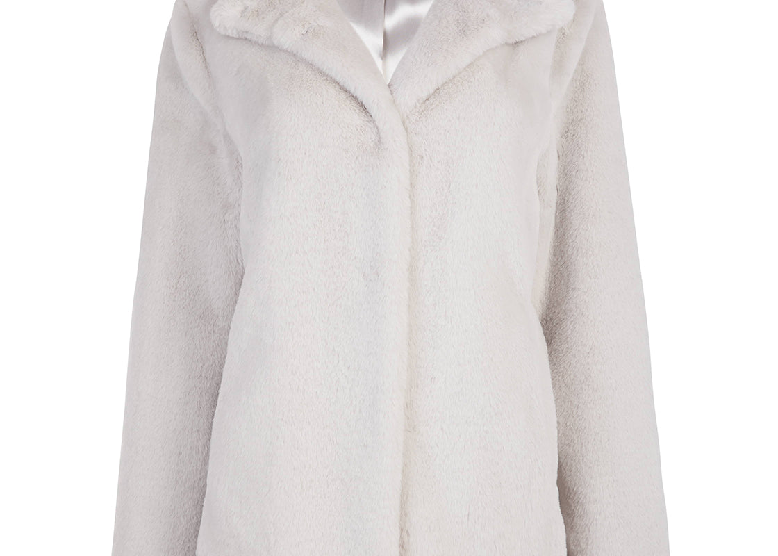 Ava Faux Fur Jacket Soft Grey