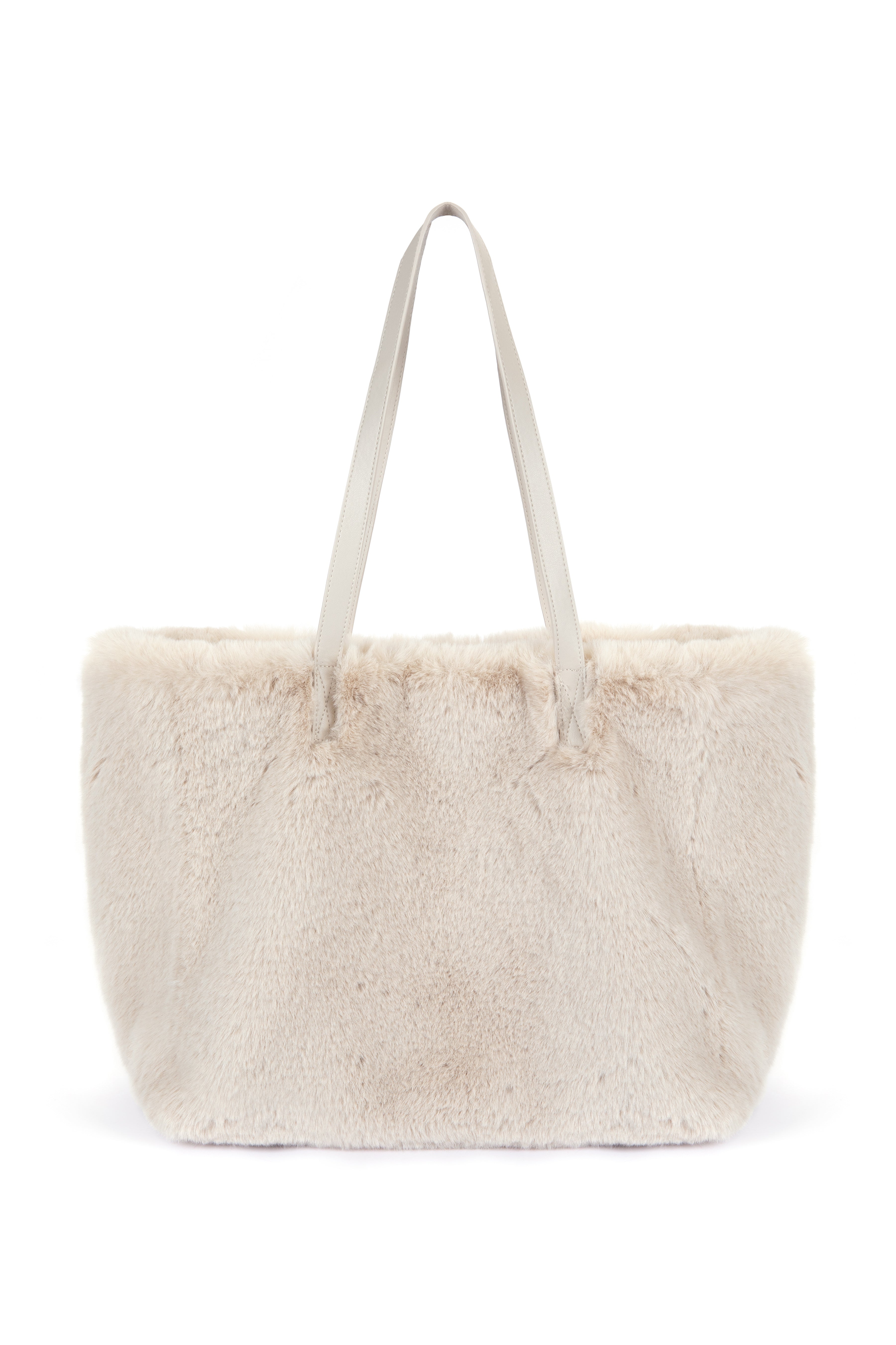 Claudette Faux Fur Tote bag Chalk – Issy London