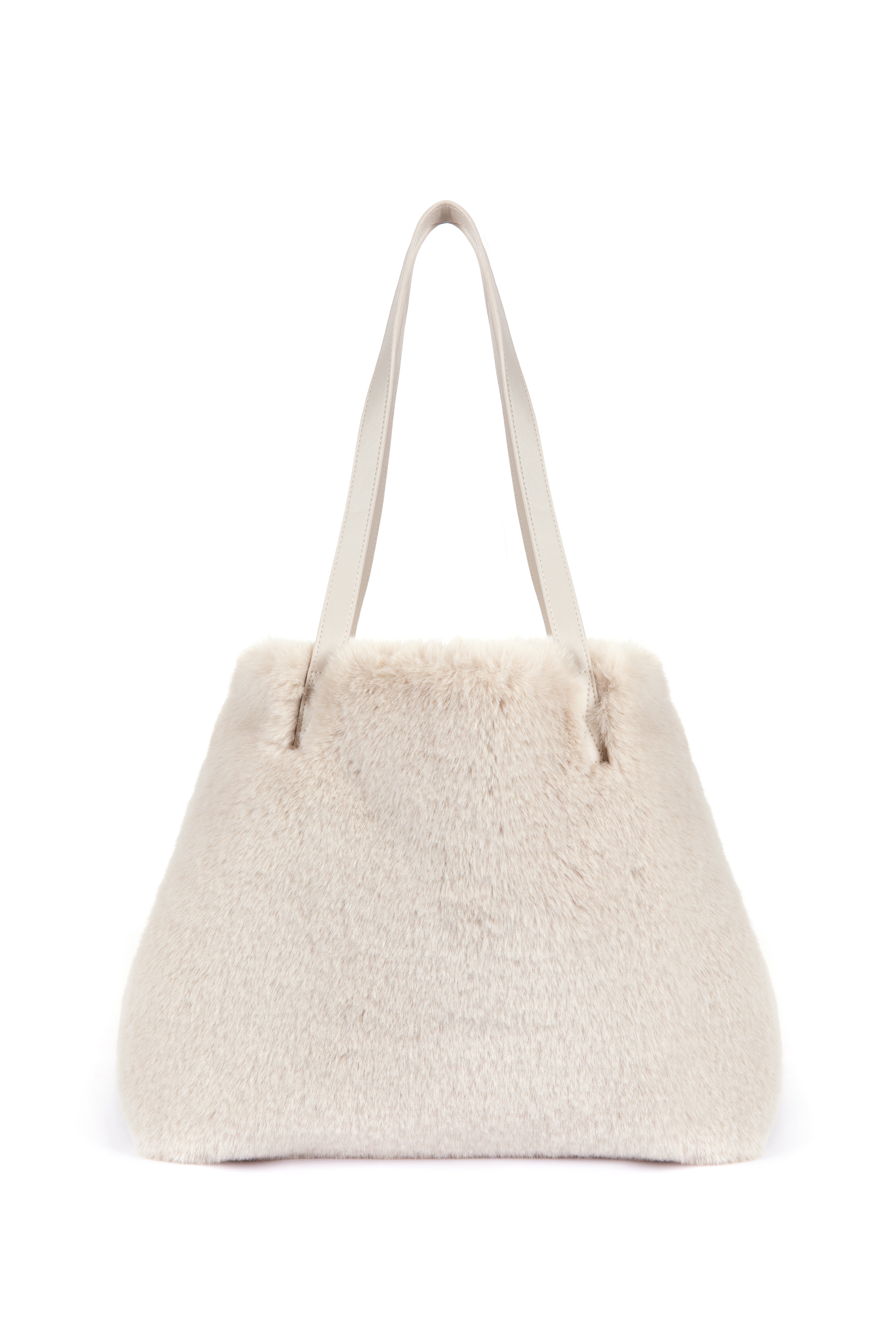 Claudette Faux Fur Tote bag Chalk – Issy London
