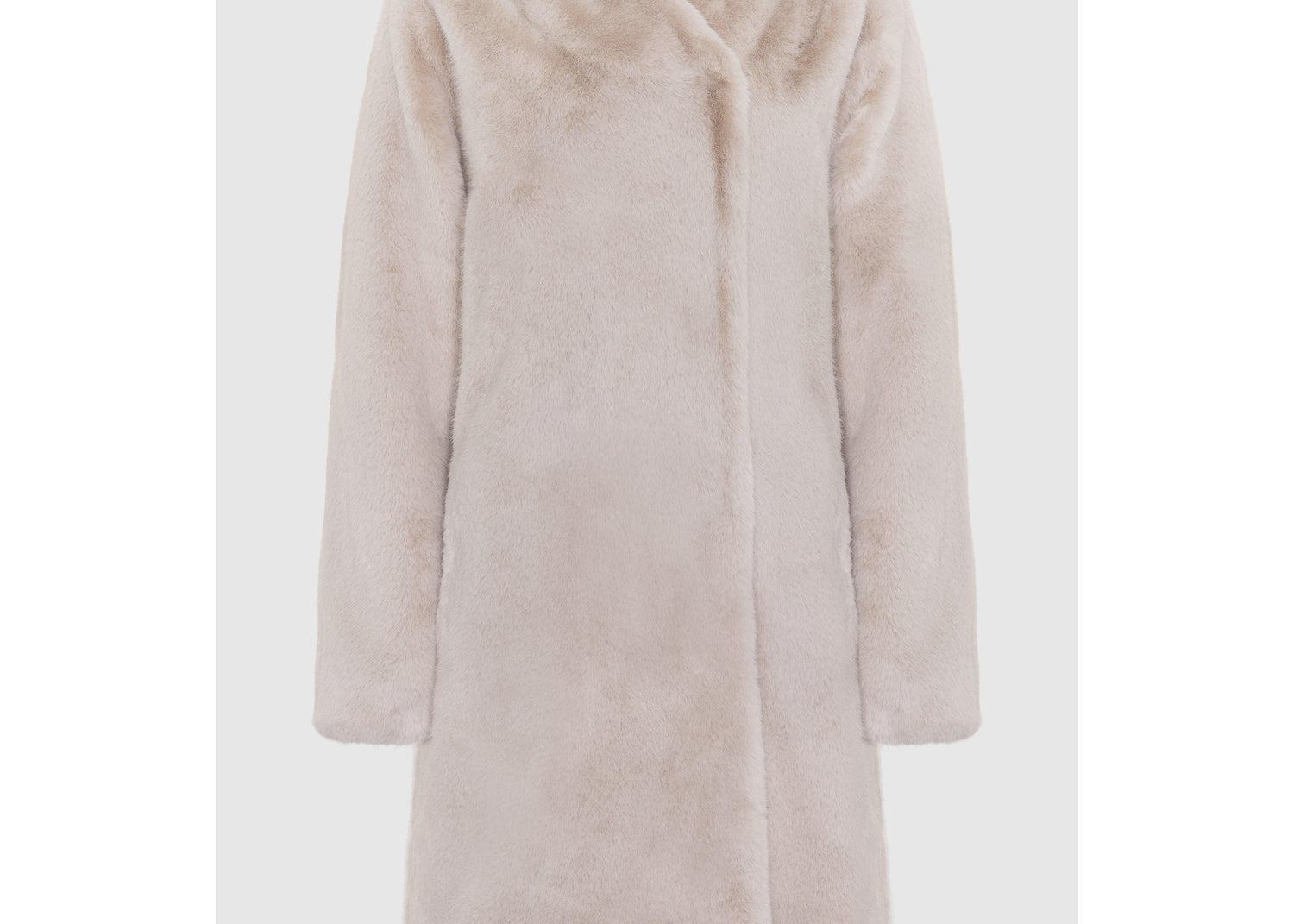 Margot Funnel Neck Faux Fur Coat Oatmeal