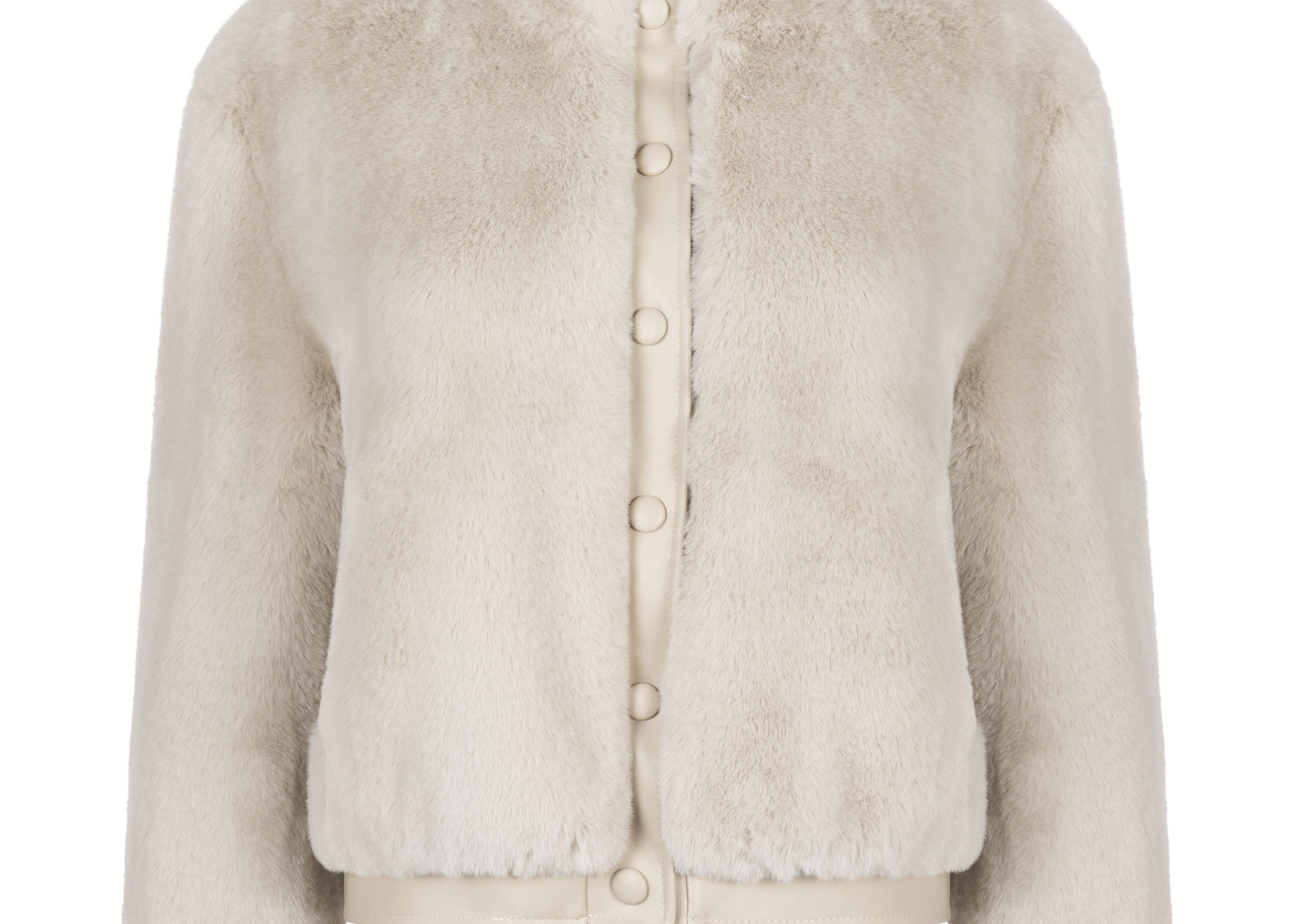 Jolie Bomber Jacket Vegan Luxe Pile Faux Fur Neutral