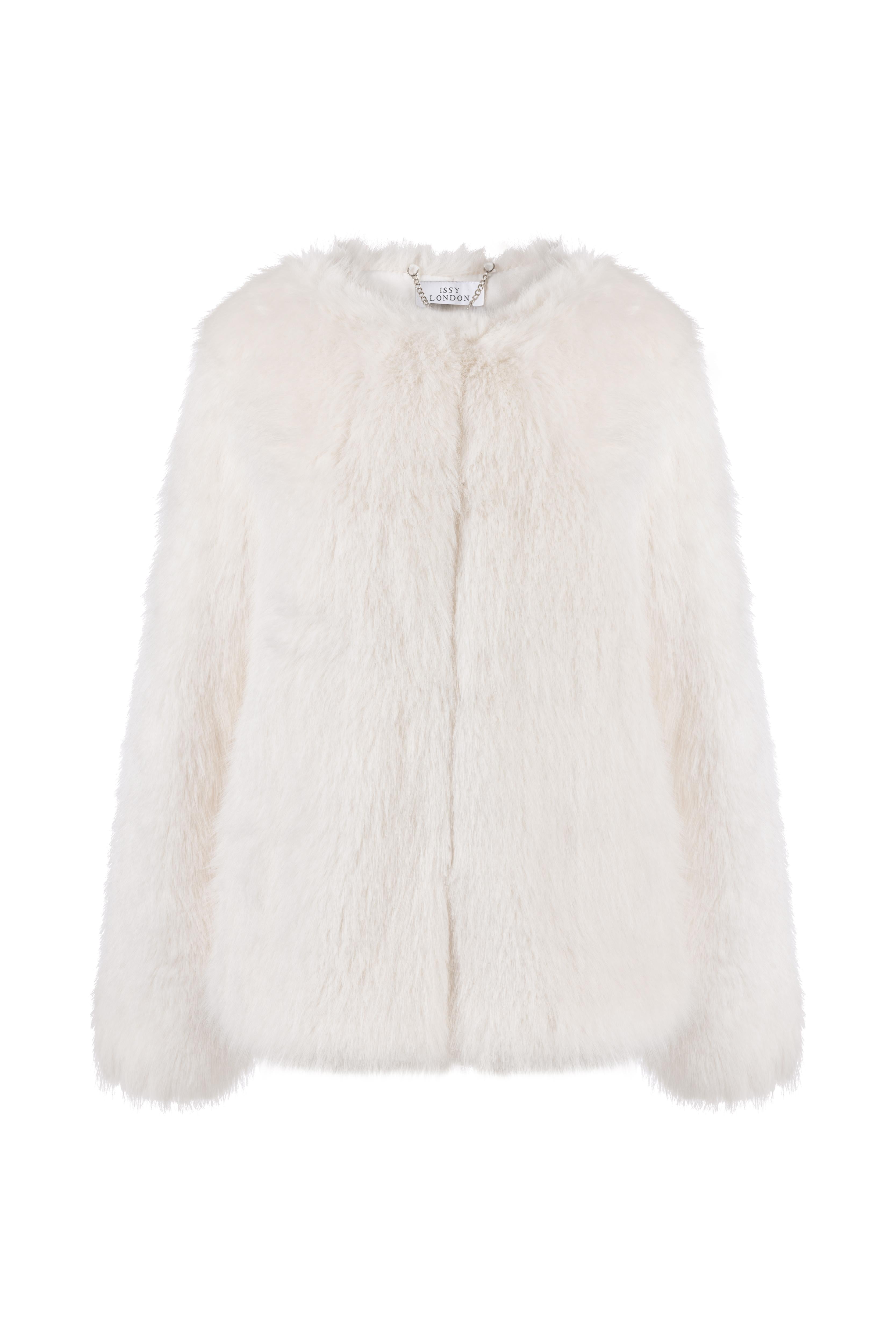 Marlene Jacket Vegan Luxe Faux Fur Cream – Issy London