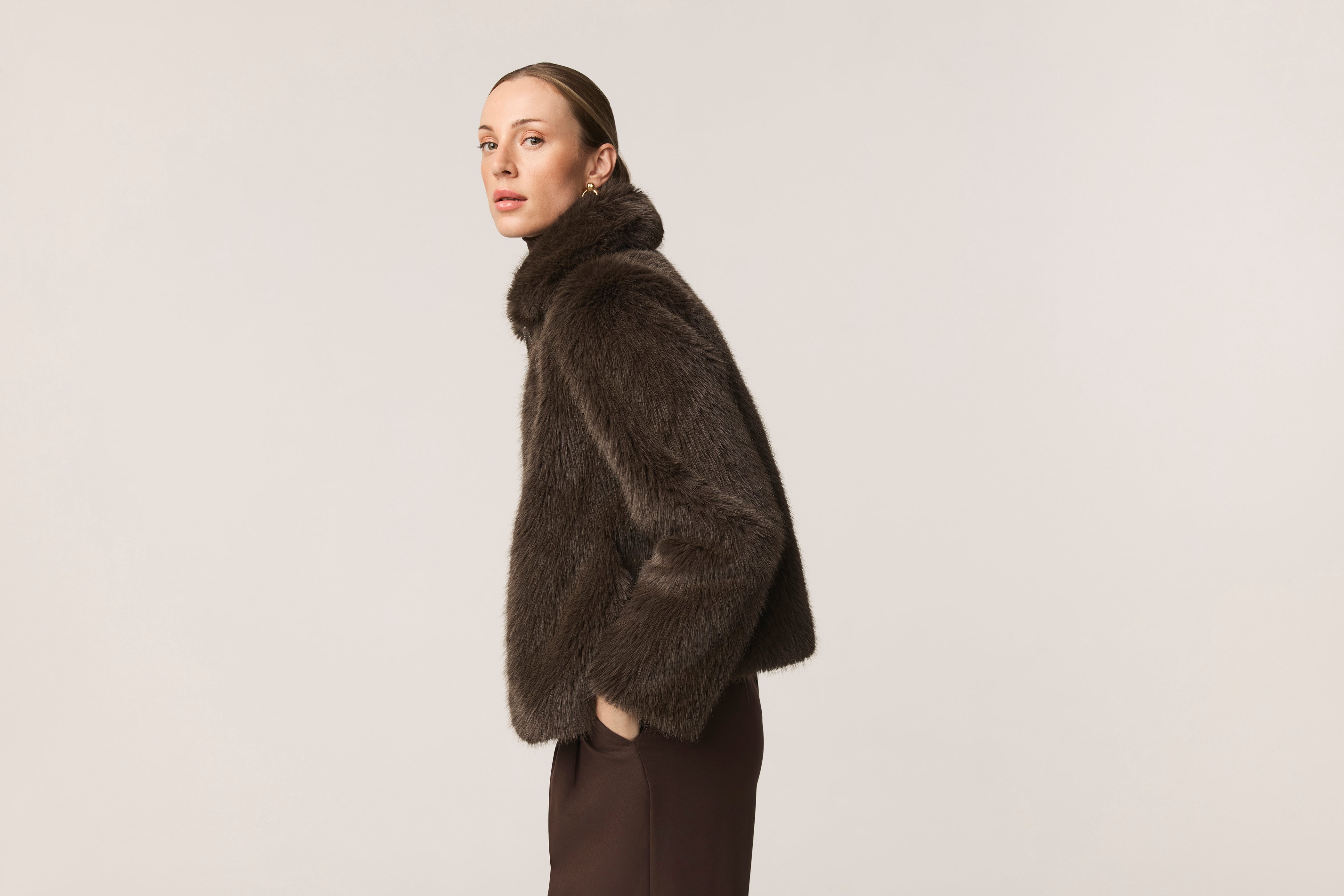 leinwande Vegan Fur Jacket / Brown LEINWANDE (ラインヴァンド