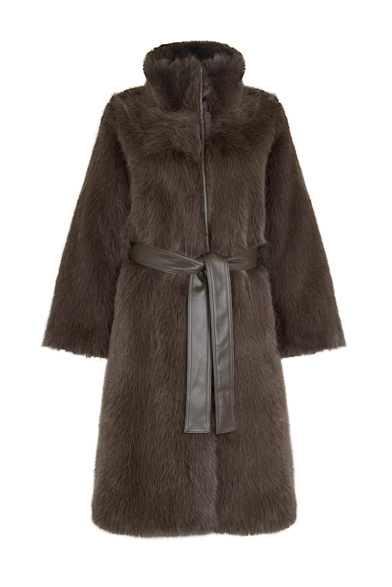 Cleo Luxe Recycled Vegan Faux Fur Belted Coat