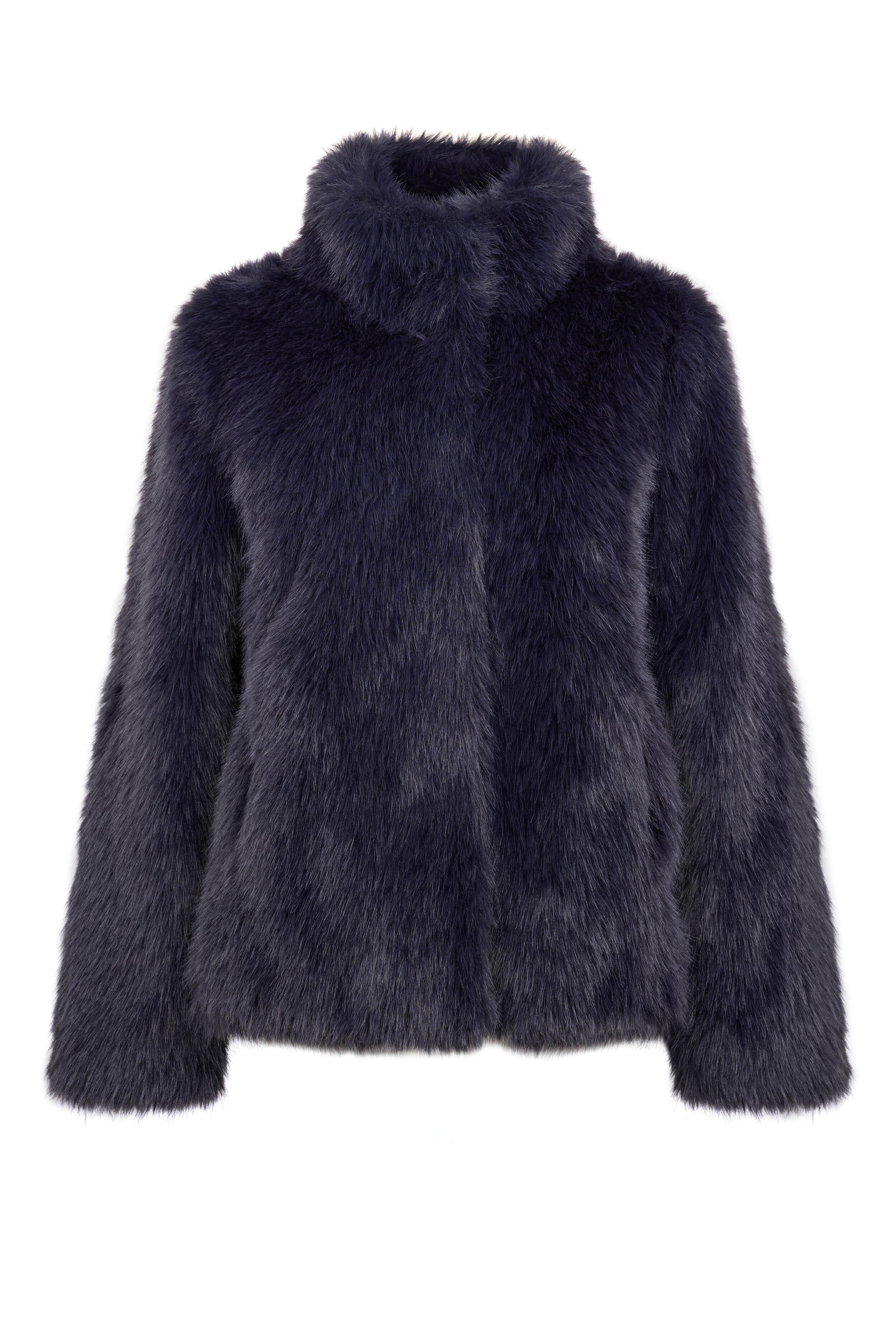 Halle Jacket Luxe Vegan Faux Fur Deep Navy Blue