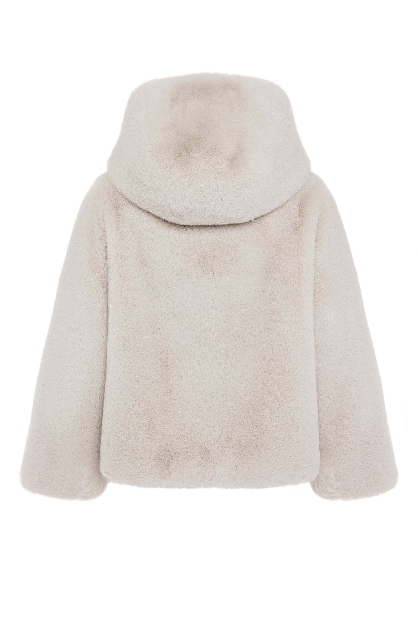 Jade Hooded Luxe Recycled Vegan Faux Fur Jacket Neutral – Issy London