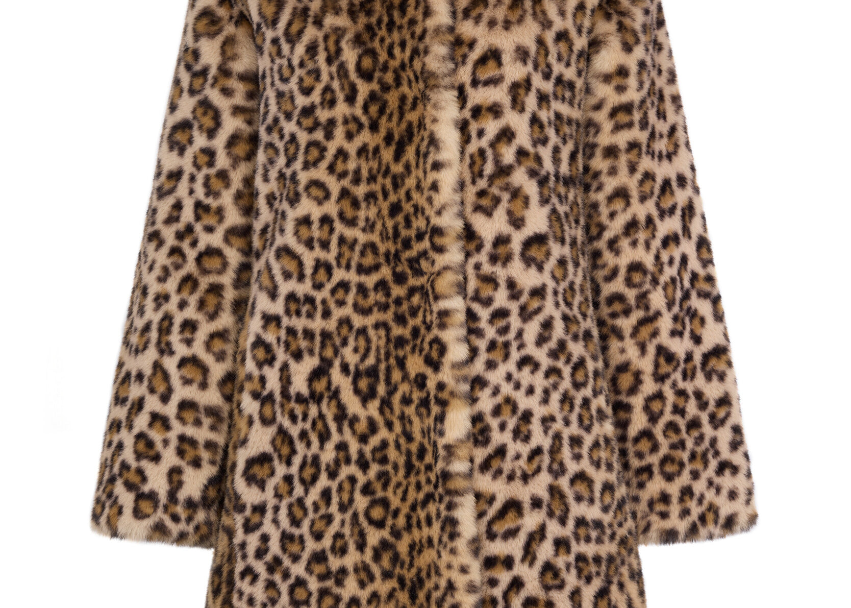 Millie Coat  Luxe Faux Leopard Fur Neutral