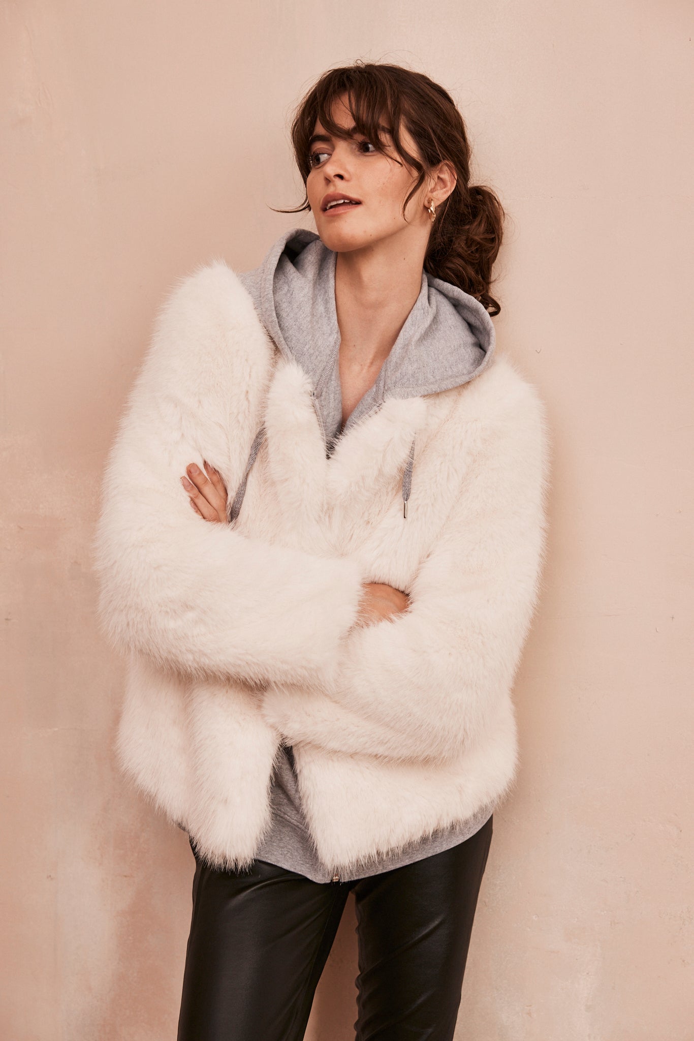 Marlene Jacket Vegan Luxe Faux Fur Cream – Issy London