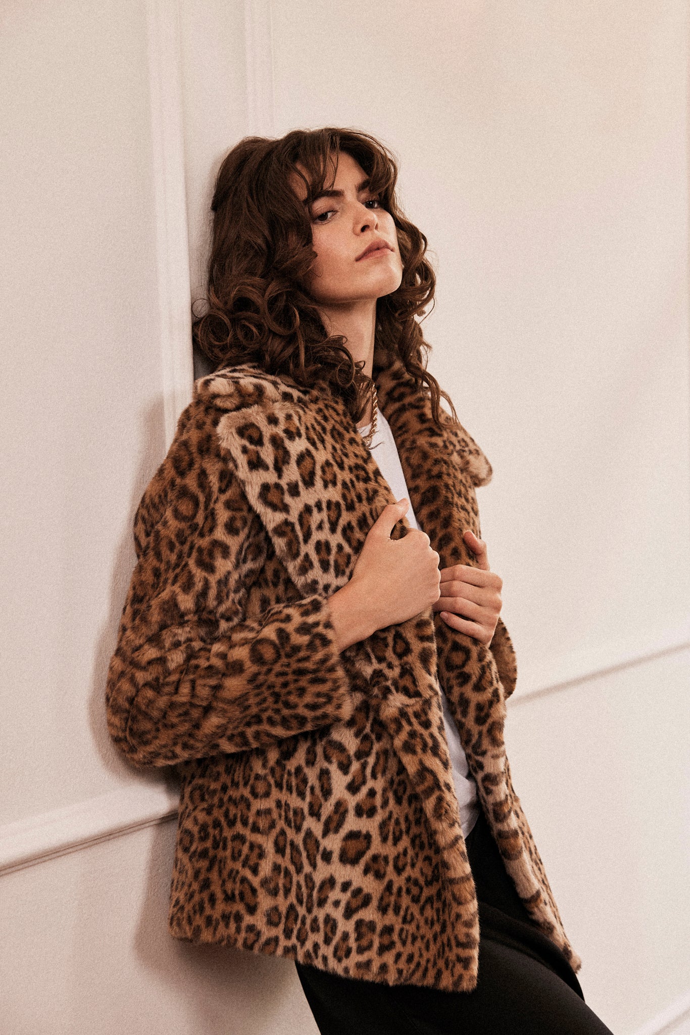 MINEDENIM Leopard Faux Fur Jacket | COMBRAILLES.COM
