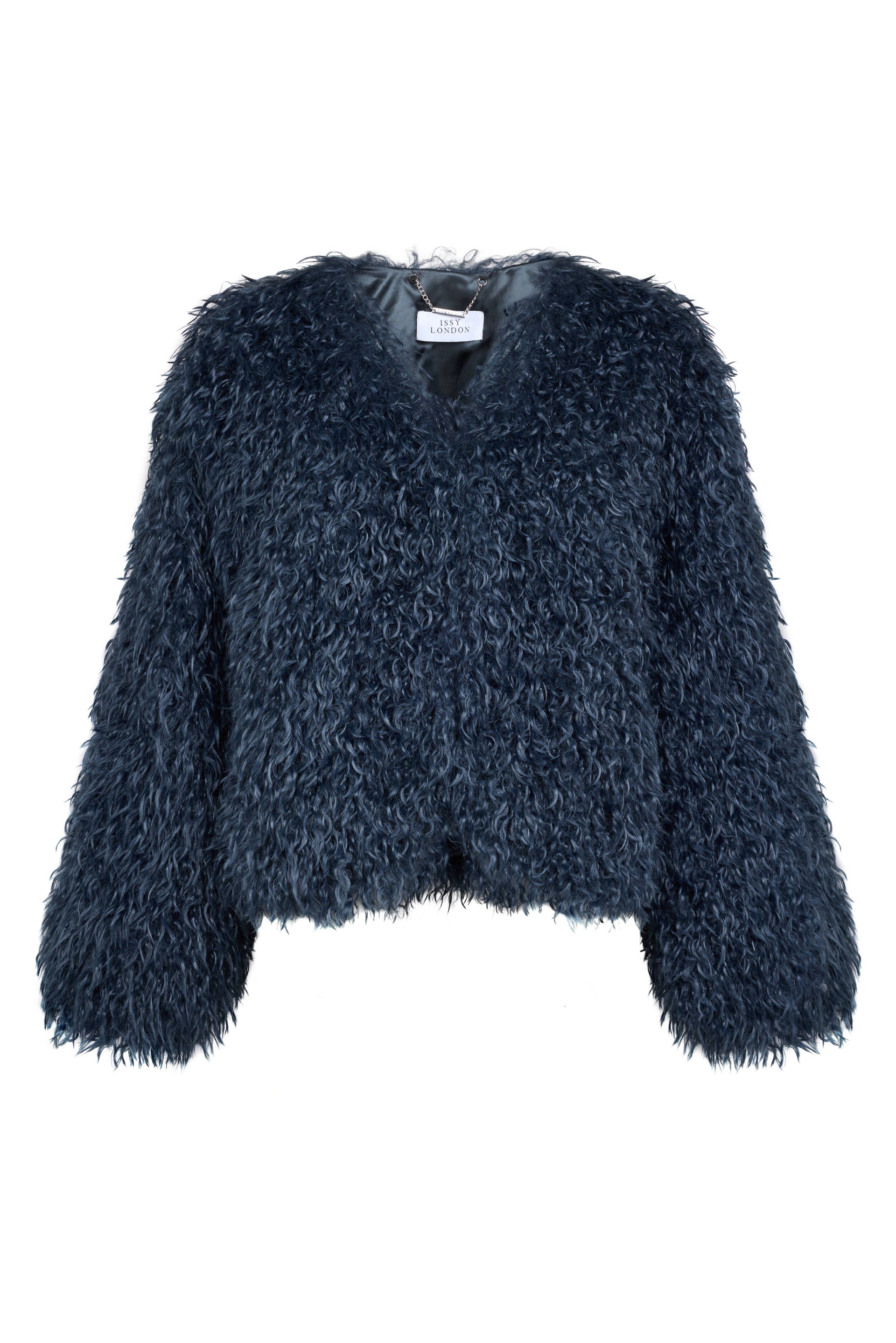 Sadie Faux Mongolian Cropped Vegan Jacket