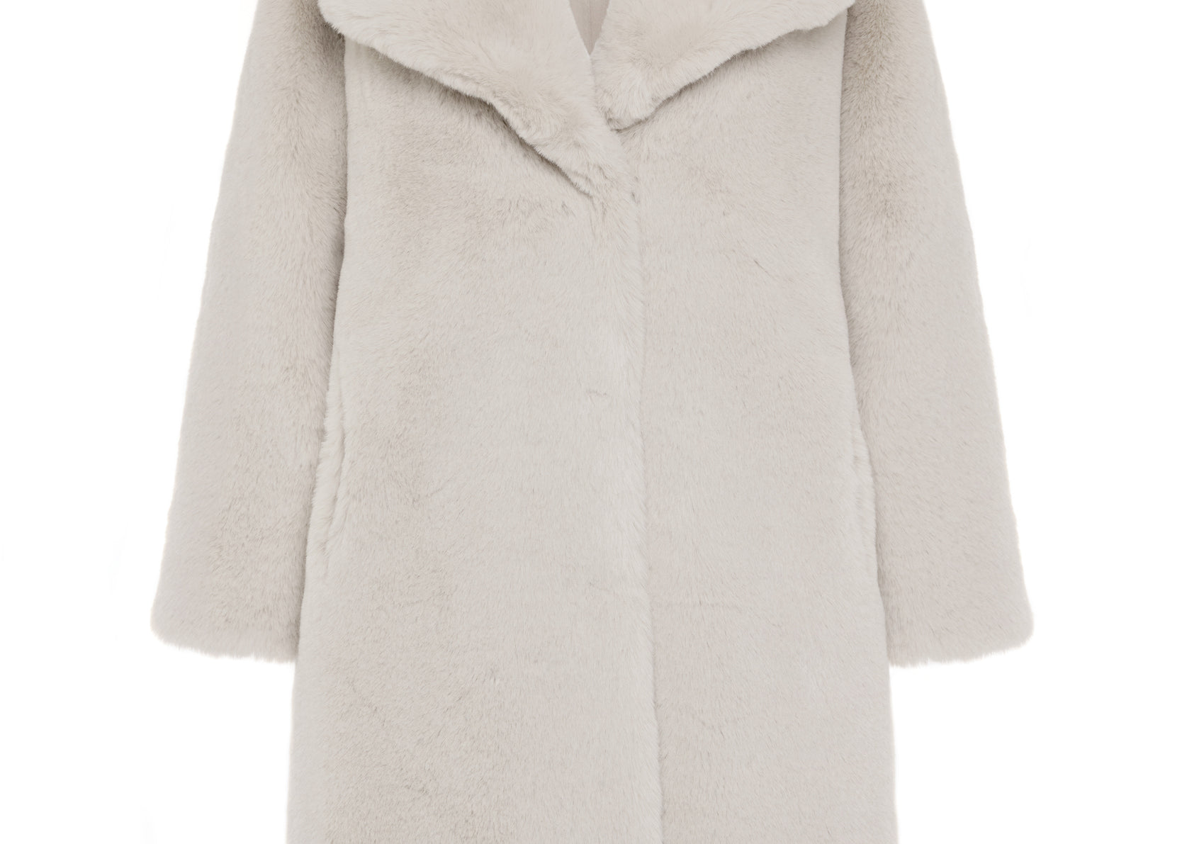 Greta Luxe Longline Faux Fur Coat Chalk