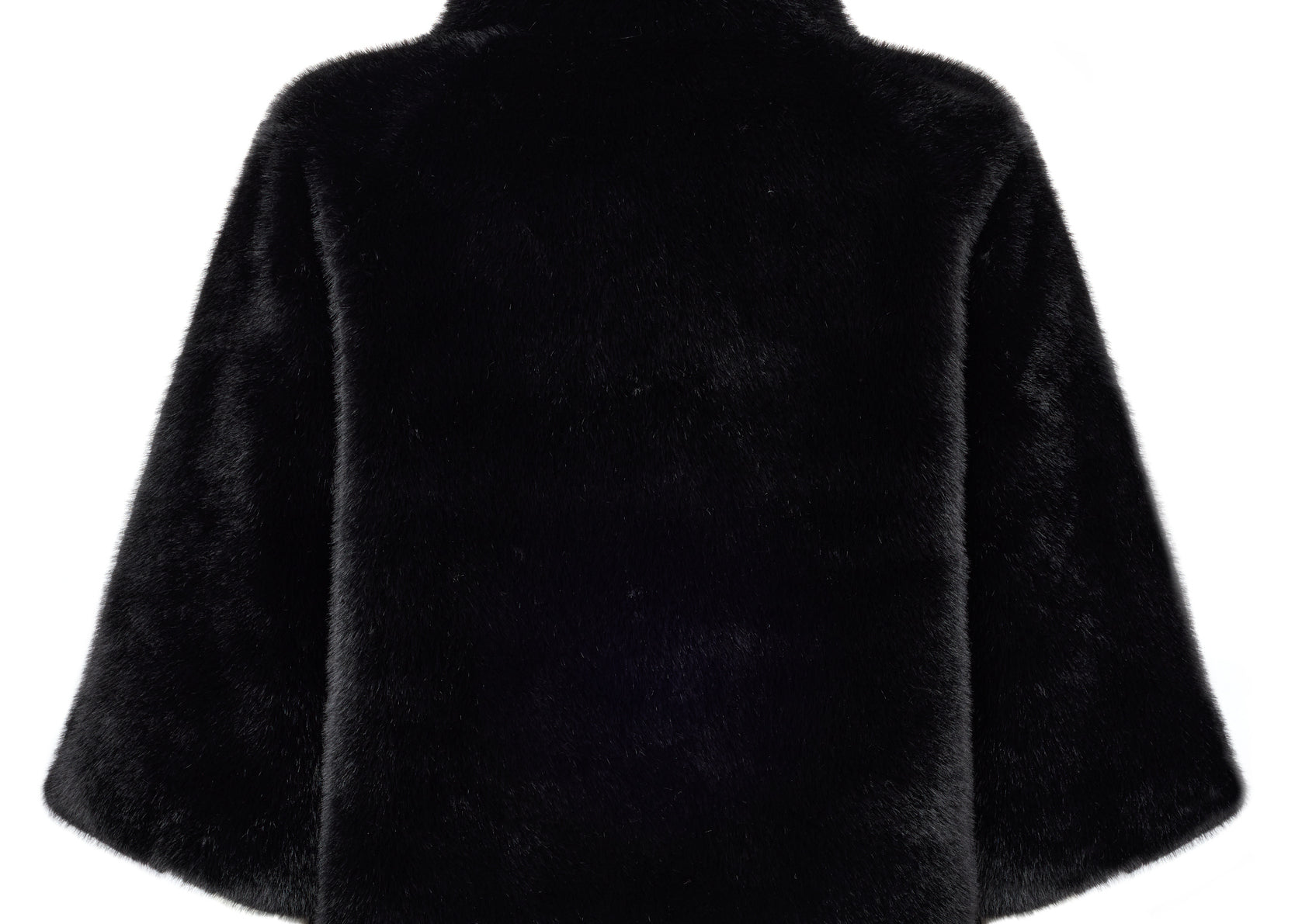 Trinny Cropped Faux Fur Jacket Black