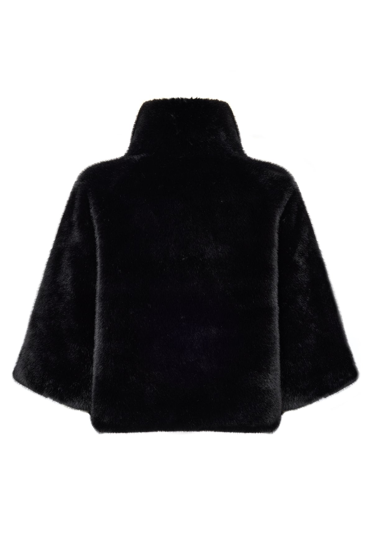 Trinny Cropped Faux Fur Jacket Black