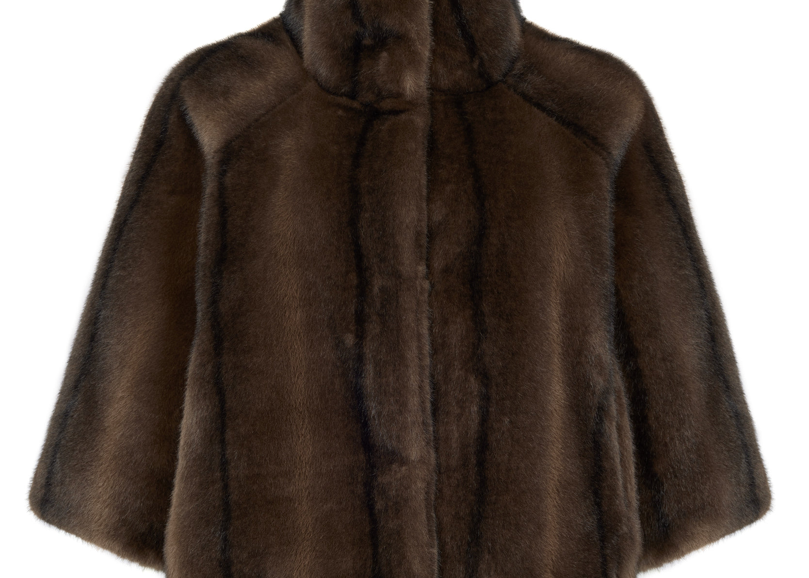 Trinny Cropped Faux Fur Jacket Brown