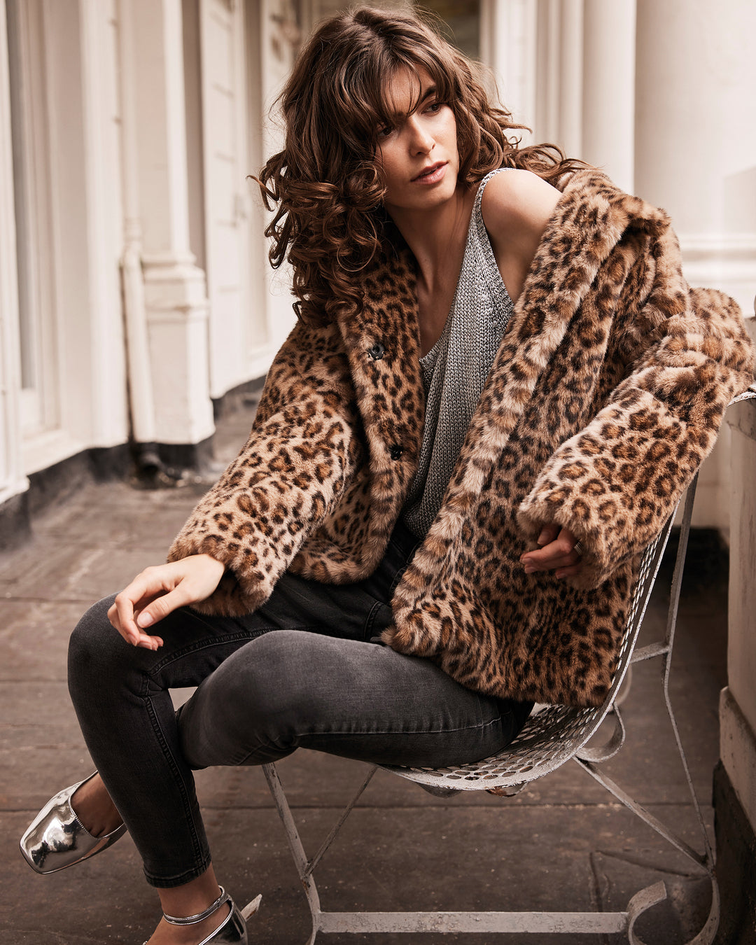 Claudia Luxe Leopard Faux Fur Jacket Issy London