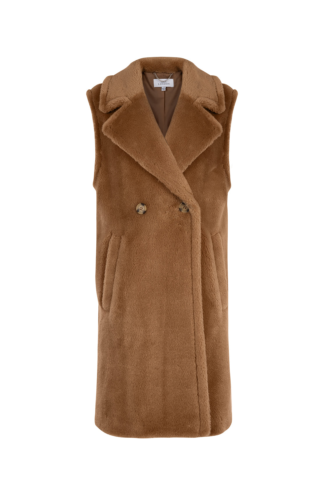 Long gilet camel deals